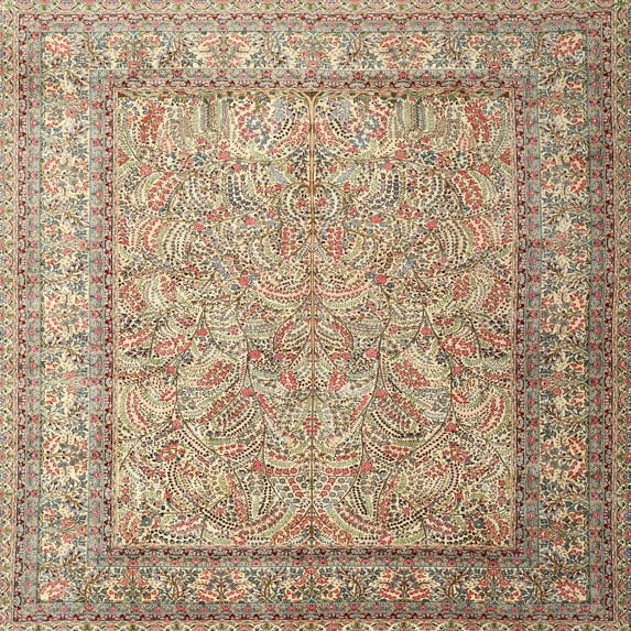 Ahgly Company Indoor Square Traditional Sienna Brown Persian Area Rugs, 4' Square