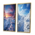 thumbnail image 3 of Designart "Snowy Horizon at Sunrise" Winter Landscape Framed Wall Art Set Of 2 - Grey Landscapes Framed Wall Art Set Of 2, 3 of 7