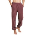 thumbnail image 3 of Defitshape Men's Cotton Pajama Pants Winter Warm Sleepwear Comfy Spring Fall Soft Fleece Lightweight Stretch Closed Bottoms Casual Sleeping Lounge Pants Red 3X-Large, 3 of 5