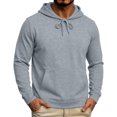 thumbnail image 2 of Nestiefly Men's Fleece Hoodie Long Sleeve Hooded Sweatshirt Casual Fall Basic Drawstring Pullover Hoodie With Pocket Light Gray L, 2 of 5