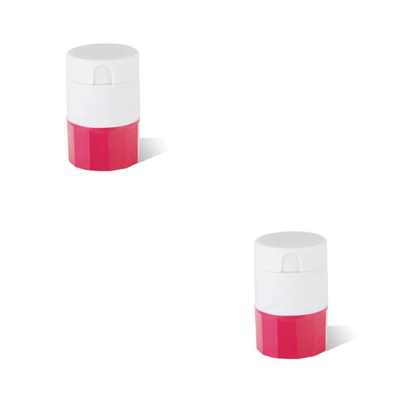 Divisor de pastillas Injueey 2piezas Rosado 4 capas ranura en forma de V ajustable