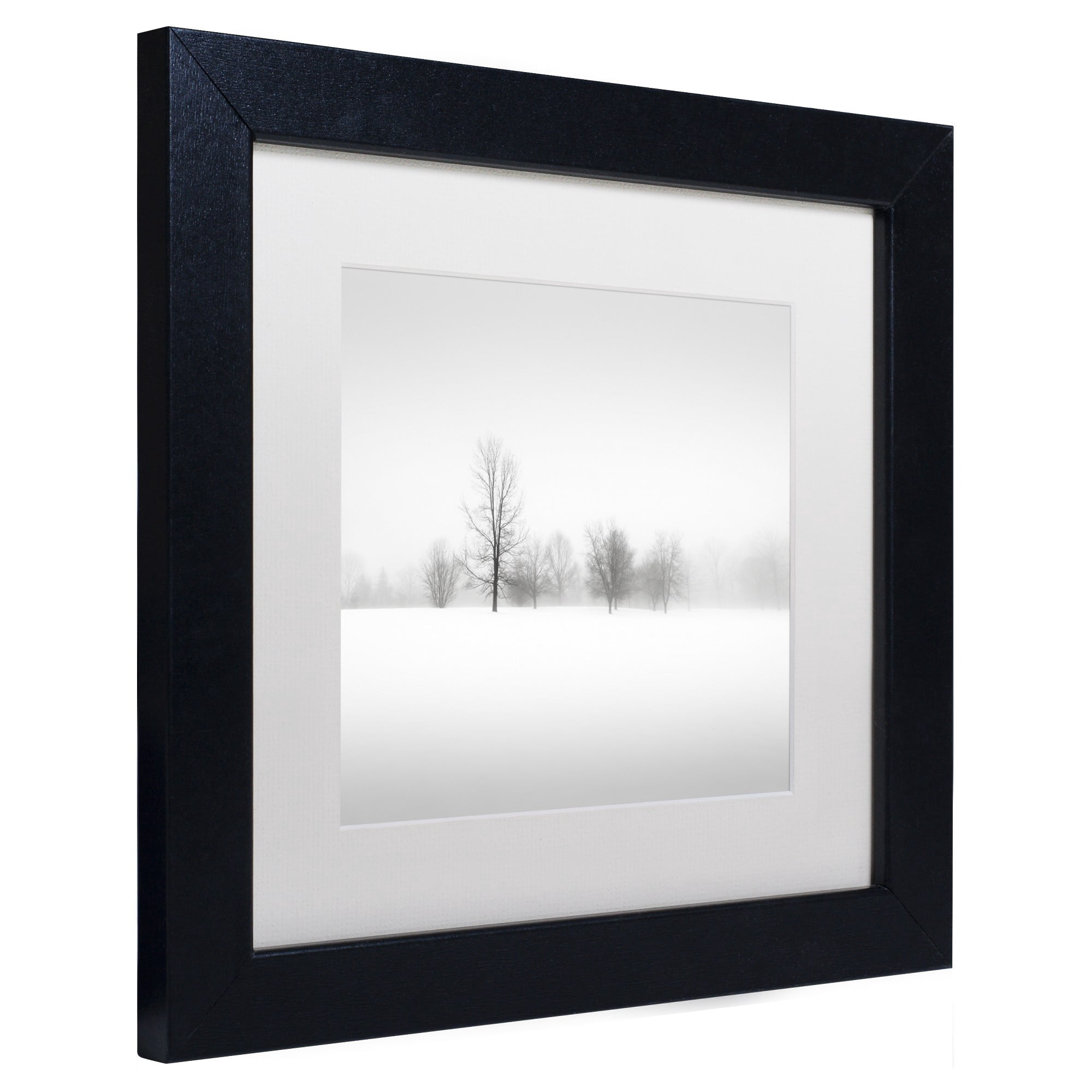 Trademark Fine Art "Winter Fog" Canvas Art by Dave MacVicar, White Matte, Black Frame