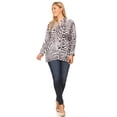 thumbnail image 5 of Sakkas Ditta Women's Casual Loose Long Sleeve Print Button Down Shirt Tunic Blouse - ZBK211-Black - Plus Size, 5 of 5