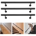 thumbnail image 5 of 2Pcs Railing Post Kit,Indoor&Outdoor Deck Railing Sprindles,Cylindricale Wall Mounted Stair Handrail Stainless Steel Stair Post for Homes, Offices,Public Places (Black, 3 * 10FT-Cylindrical), 5 of 9