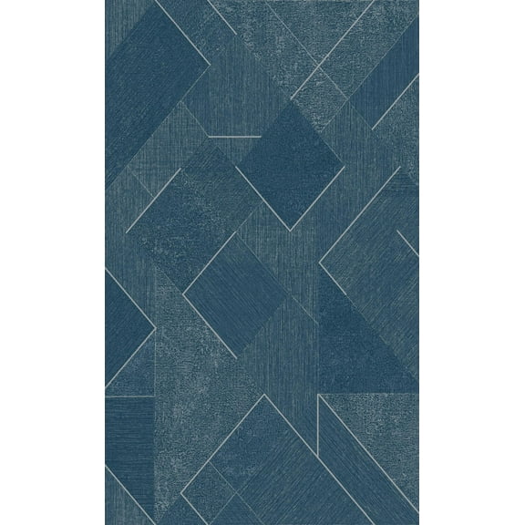 Blue Textured Geometric Diamond Printed Non-Woven Non-Pasted Textured Wallpaper 57 Sq. Ft.