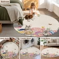thumbnail image 5 of Round Rug 7Ft Washable Non-Slip, Bunny Easter Circle Area Rugs for Living Room Bedroom, Eggs Spring Floral Butterfly Leaves Rustic Indoor Floor Mats Carpet Runner for Home Decor Aesthetic, 5 of 8