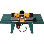 Electric Router Table Adjustable, Woodworking Router Table for Precision Cutting, 34’’ Compact Craftsman Table w/Heavy-Duty Construction