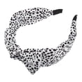 thumbnail image 1 of Diademas de lazo ancho con lunares de leopardo, aro de pelo de moda con lazo anudado, blanco, para niña mujer, 1 of 7