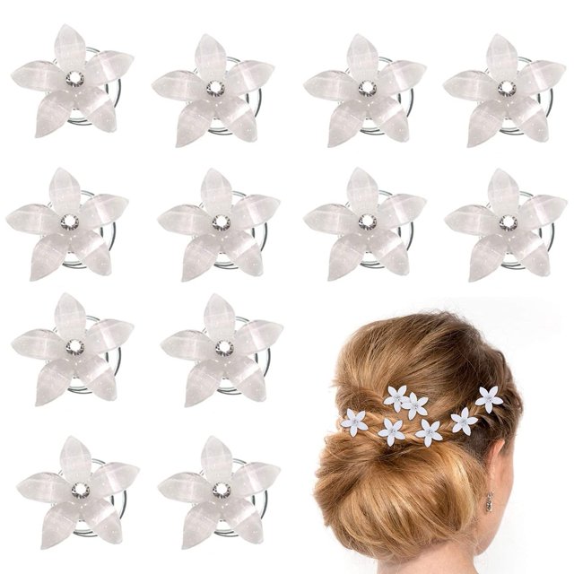 24 Uds accesorios para el cabello de boda, horquillas florales para el cabello para novia, pinzas para el cabello en espiral con diamantes de imitación, pinzas para el cabello de cristal para novia Sincero Hogar