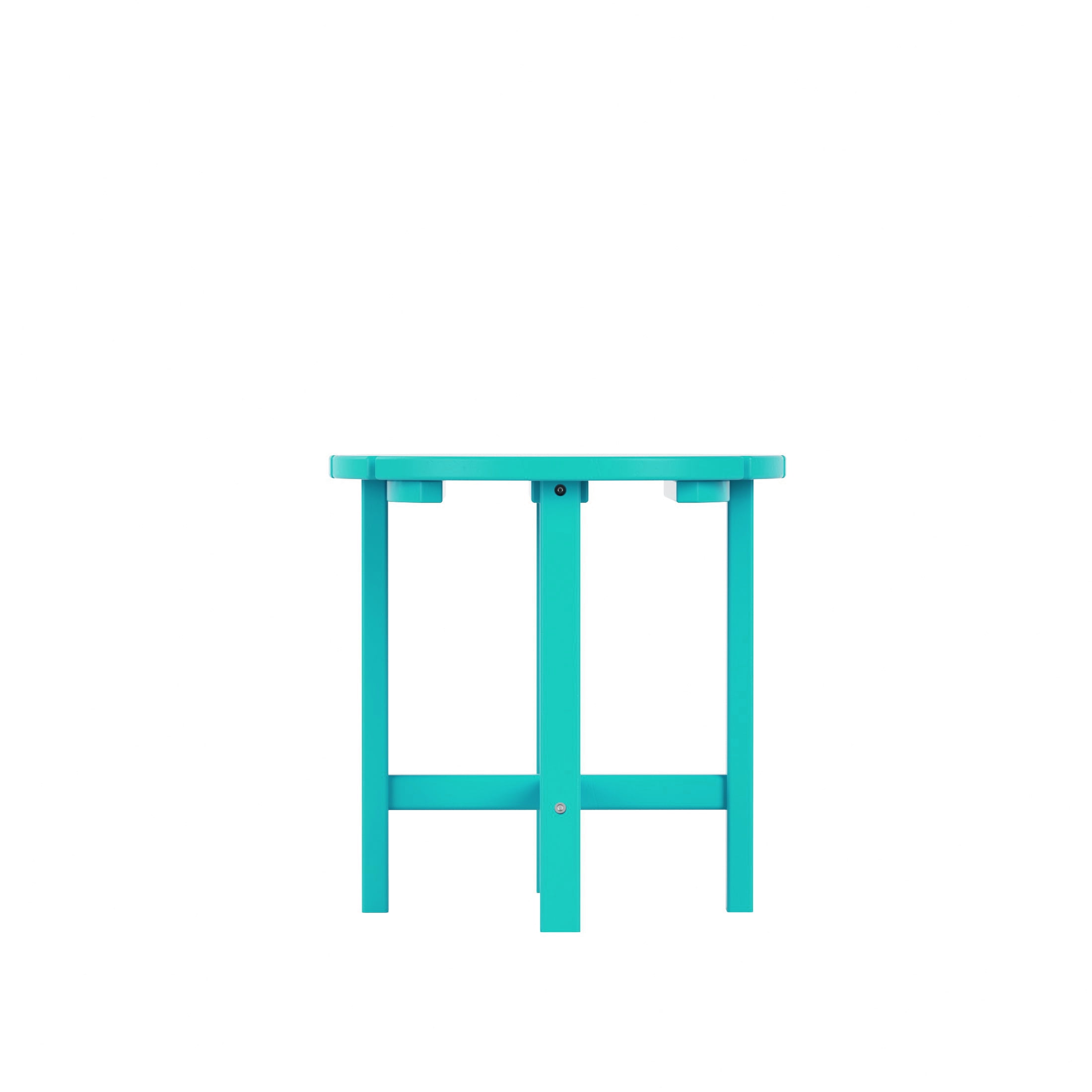Garden 3-Piece Set Classic Plastic Adirondack Porch Rocking Chair with Round Side Table Included, Turquoise