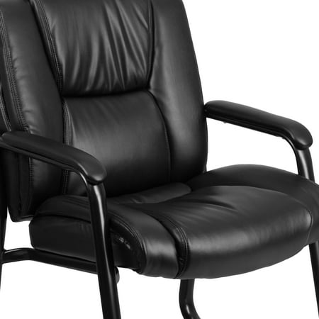 Flash Furniture - Hercules  Contemporary Leather/Faux Leather Big & Tall Side Chair - Upholstered - Black