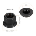 thumbnail image 2 of M12 Flange Hex Nut, 1 Pack Grade 12.9 Carbon Steel Black Oxide Finished Hex Flange Nut for Machinery, 2 of 5