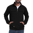 thumbnail image 1 of pstuiky camisetas de manga larga para hombre, Sudadera con cuello alto, manga larga, media cremallera y múltiples bolsillos para hombre, color liso camisetas de hombre xl, 1 of 4
