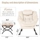 thumbnail image 2 of Beige moderno lounge chair con ottoman - oversized accent chair con folding footrest para comfortable reading in living y bedrooms, 2 of 9