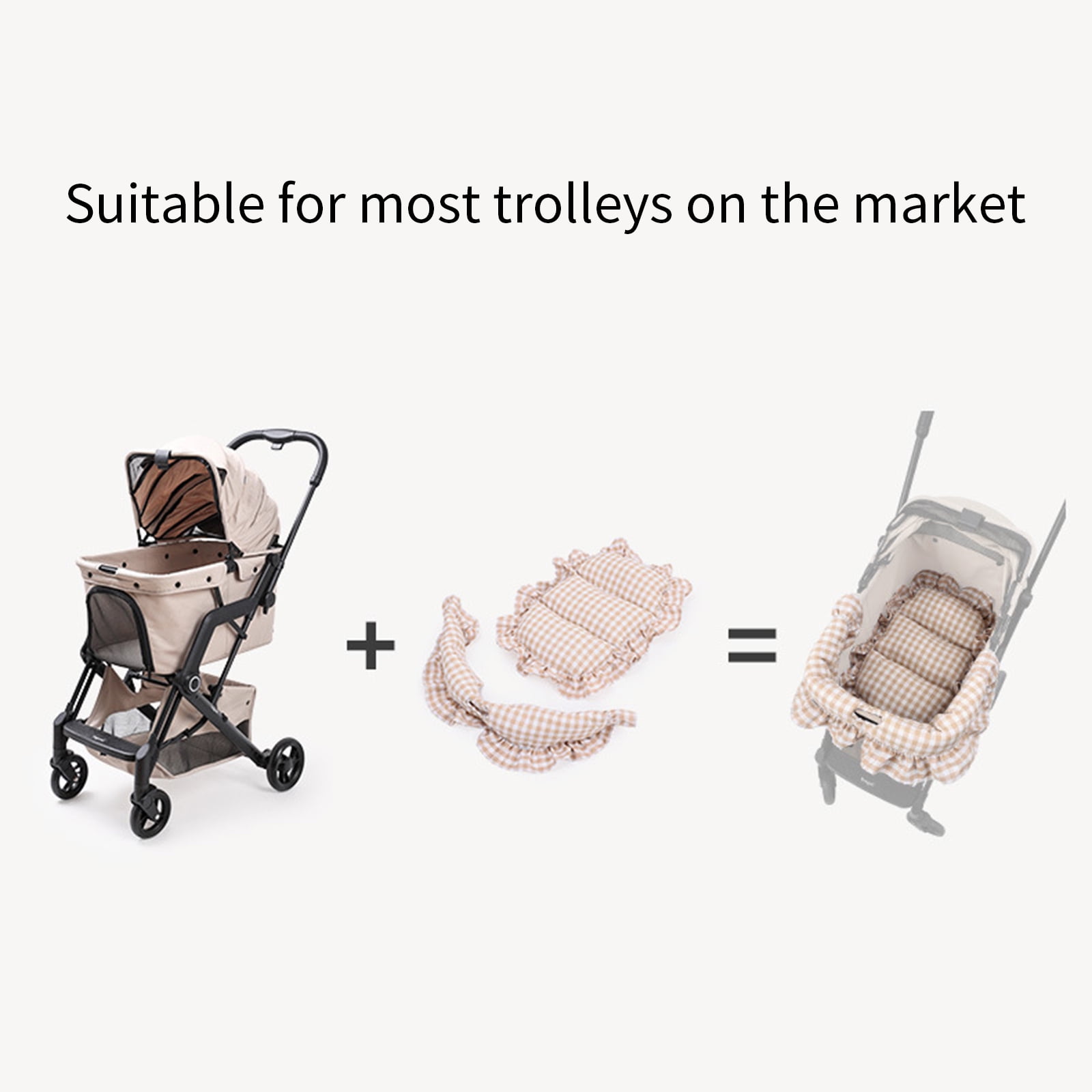 Pet Bed Warming Pad Strollers Mat for Outdoor Use Polyester Fabric Easy to Clean Dry Quick Pushchair Cushion for Travel