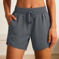 thumbnail image 2 of cfhntfmh Women's Running Shorts with Zip Pockets Athletic Shorts Quick Dry Lightweight Workout Drawstring Gym Shorts, 2 of 5