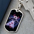 thumbnail image 6 of Santa Alien Stainless Steel or 18k Gold Premium Swivel Dog Tag Keychain, 6 of 10