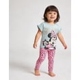 thumbnail image 4 of Disney Minnie Mouse Toddler Girls Outfit, 2-Piece Ruffle Sleeve On Top T-Shirt and Stretchy Leggings Set (Multi, 2T), 4 of 5