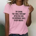 thumbnail image 4 of Penkiiy Trendy Women's Funny Letter Print T-Shirt | Summer Casual Comfort & Fashion Staple S Pink, 4 of 9