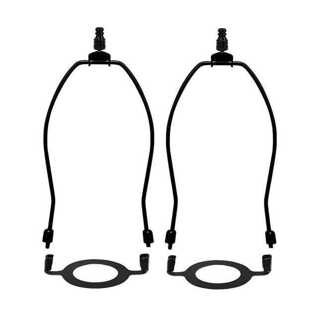 2 piezas de pantalla de lámpara, accesorios de iluminación de arpa, soporte, Base de luz, ajuste de luz, arpa de lámpara para mesa/luz de suelo Negro