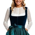 thumbnail image 2 of Huangx White Long Sleeve Lace Blouse for Women Elegant Bavarian Top for Oktoberfest Festival Traditional White M, 2 of 8