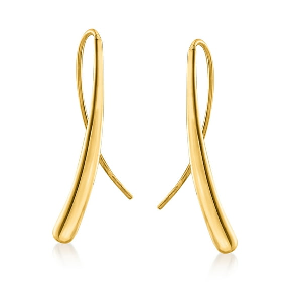 Ross-Simons 14kt Yellow Gold Long Teardrop Earrings, Women's, Adult