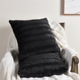 thumbnail image 5 of Cheer Collection Faux Fur Throw Pillows 22" x 22", Set of 2 - Black, 5 of 5