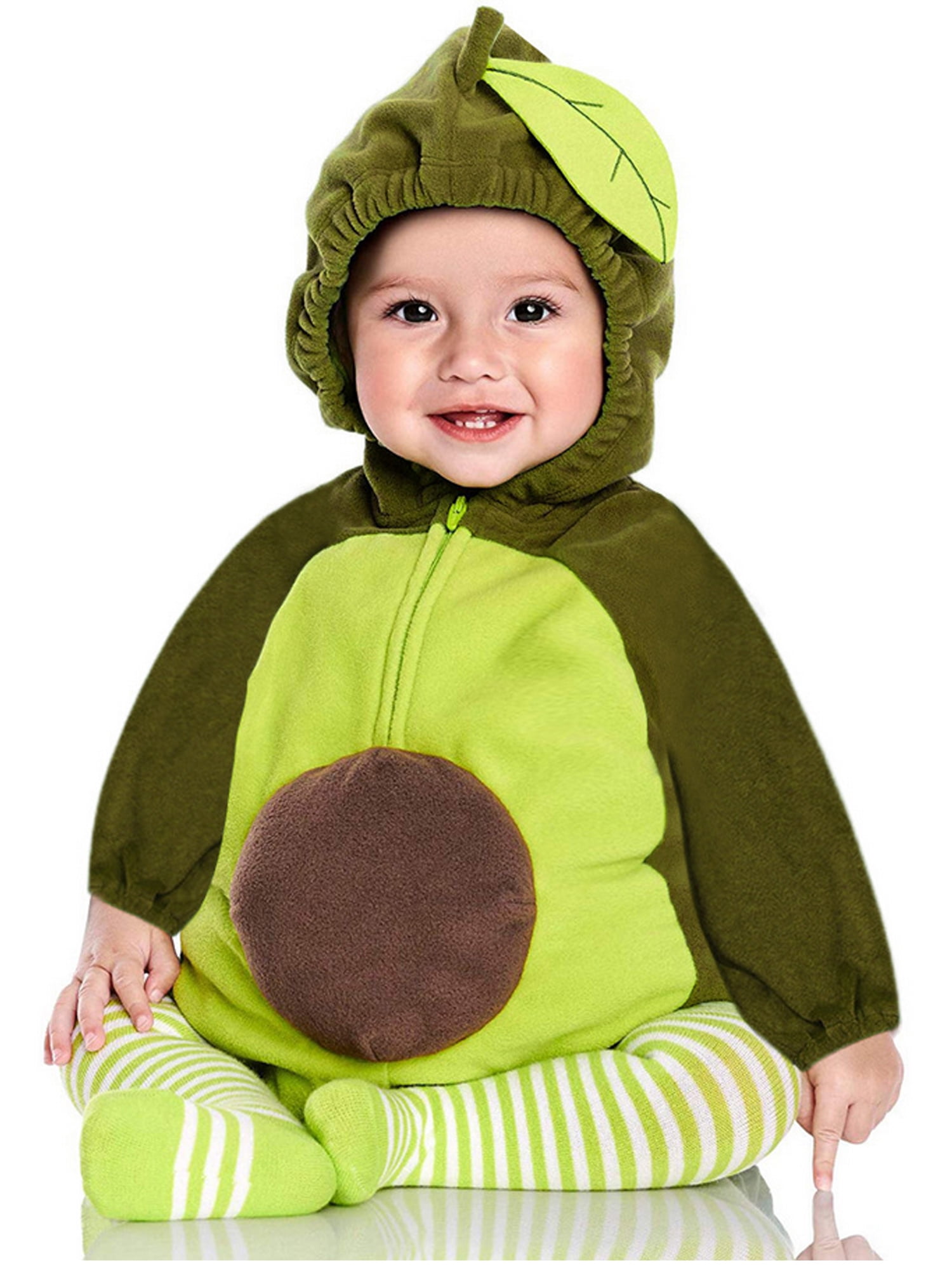Inevnen Unisex Toddler Baby Avocado Costume Cute Velvet Hooded Romper