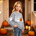 thumbnail image 5 of RUTAYY Girls Crewneck Sweatshirt Halloween Ghost Pumpkin Graphic Long Sleeve Kids Tops Casual Party Wear, Grey, 5 of 5