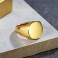 thumbnail image 5 of QQTDFG Men Women Silver Stainless Steel Round Signet Ring Band Wedding Gift Size 6-11-Gold-11, 5 of 8