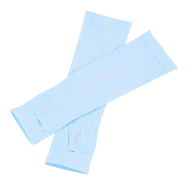 Mangas de brazo con protección solar anti-UV, protectores de mangas, puños deportivos, geniales Azul