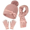 thumbnail image 2 of Busydd Hat Scarf Glove Set for Women and Men Unisex Fleece Knit Hat Scarf and Gloves Set Soft Pompom Warm Winter Sets 3 Piece Wool Accessories Sets for Cold Weather, 2 of 5