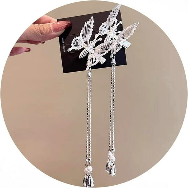 Silver Butterfly Clips for Hair 90s Fluttering Butterfly Clips Hair