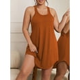 thumbnail image 4 of Dresses for Women 2026 Plus Size Fashion Loose And Sexy Pajamas Tank Top Herringbone Back Sleeveless Dress, 4 of 6