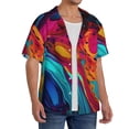 thumbnail image 2 of Wukai Colorful Abstract Swirls Men's Casual Short-Sleeve Button Down Shirt,Cuban Shirts for Men,Mens Short Sleeve Dress Shirts-4X-Large, 2 of 5