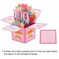 thumbnail image 3 of Tarjeta de cumpleaños 100 de Uxcell, tarjeta de cumpleaños emergente con tarjeta de saludo y sobre para mujeres y amigas, rosa, 3 of 6