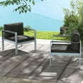 thumbnail image 5 of Topcobe Contemporary Sofa Chair with WPC Armrests and Back Cushions, Outdoor Patio Furniture for Balcony Garden Backyard-Gray, 5 of 9