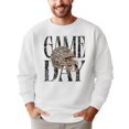thumbnail image 3 of Game Day Camo Football Crewneck Sweatshirt for Men and Women, White Sweatshirt, S, 3 of 8