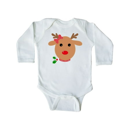 

Inktastic girl reindeer Gift Baby Boy or Baby Girl Long Sleeve Bodysuit