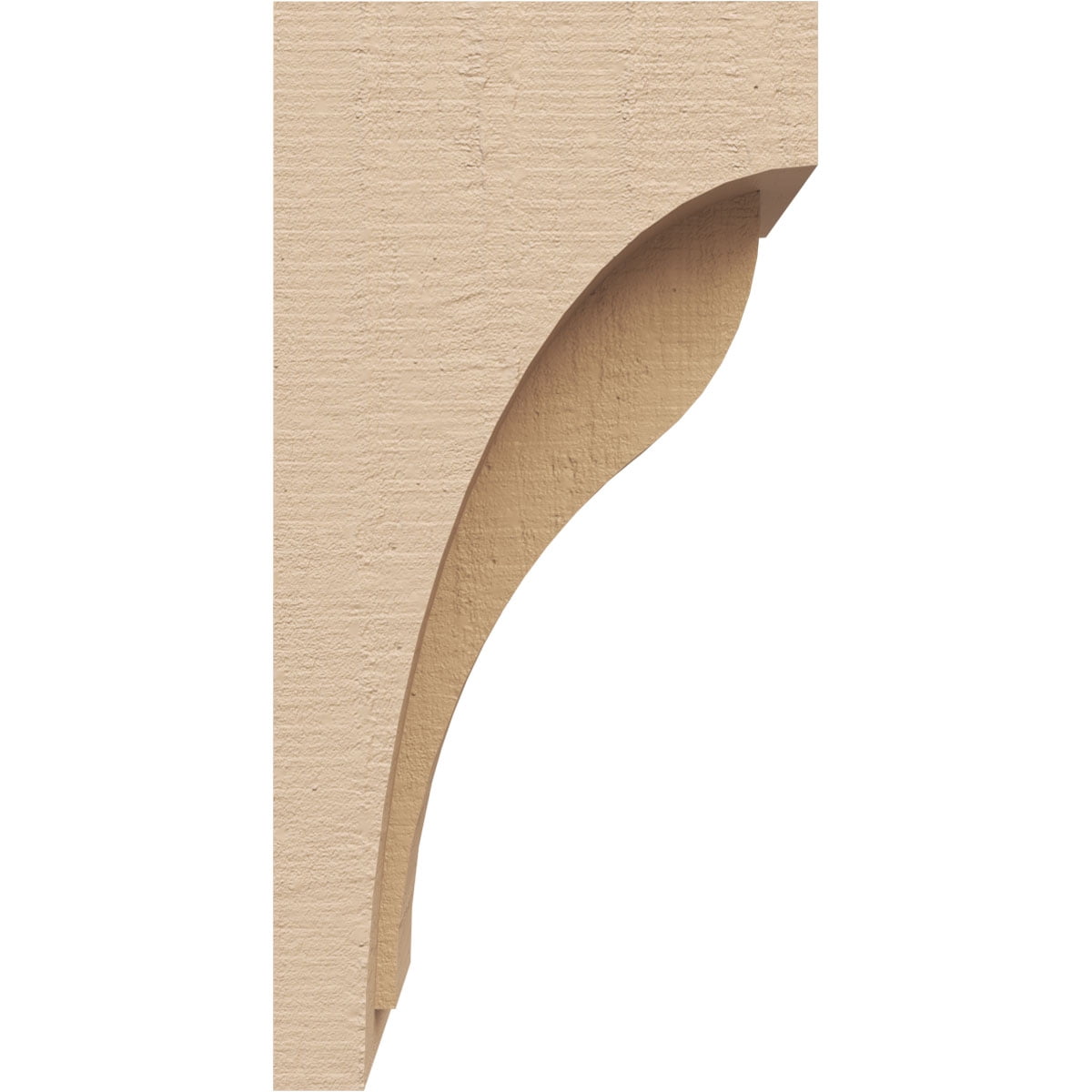 4"W x 4"D x 8"H Wide Helena Rough Cedar Woodgrain TimberThane Corbel, Primed Tan