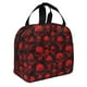 thumbnail image 2 of Easygdp Red Skulls Bolsa Térmica Premium - Tela Oxford Impermeable, Gran Capacidad, Bolsillo Frontal, Unisex para Trabajo, Escuela, Actividades al Aire Libre y Picnics, 2 of 8