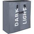 thumbnail image 1 of Double Laundry Bag, Large Foldable Laundry Basket, Collapisable Laundry Hamper, Folding Washing Storage Bin, (Dark Grey), 1 of 7