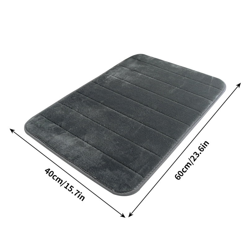 Avtoify Bathroom Rugs Clearance Absorbent Soft Memory Foam Mat Bath Bathroom Bedroom Floor Shower Rug Decor Gray 17 "X 24"