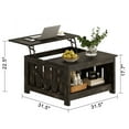 thumbnail image 5 of GUNAITO Lift Top Coffee Table with Storage Cabinet and 2 Compartments for Living Room, Black , 31.5''Hx31.5''W in, 5 of 8