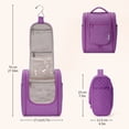 thumbnail image 5 of Narwey Hanging Toiletry Bag with Hook Quilted Travel Make up Bag with Multiple Compartments, Cosmetic Organizer Dopp Kit for Women Men, Medium, Purple, 5 of 10