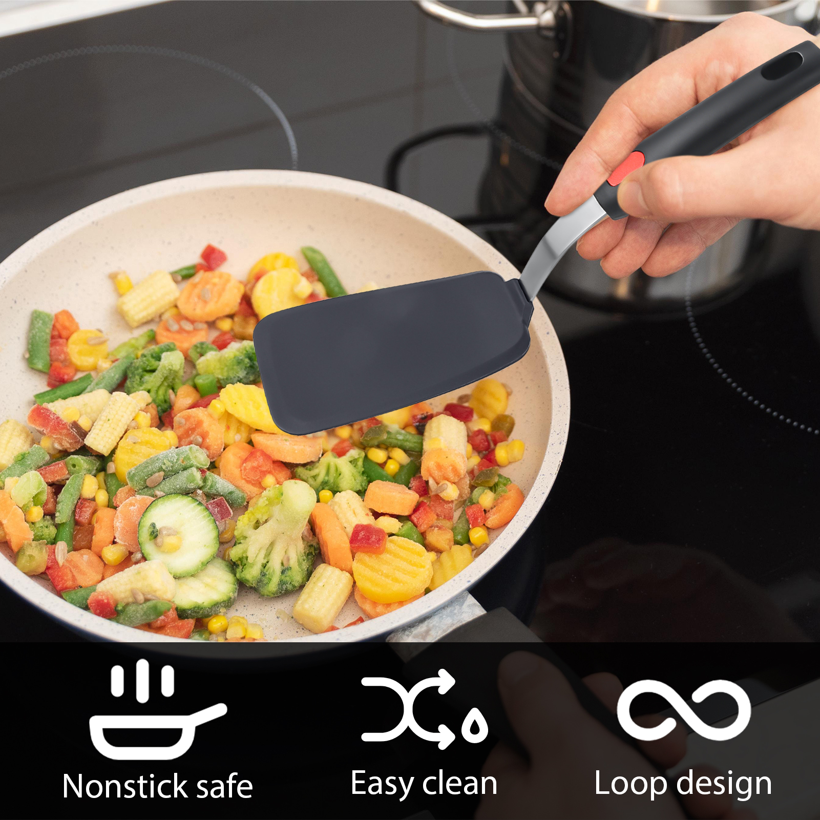AOWOO 4-Pack Silicone Spatula Set, Heat Resistant to 600°F photo 3