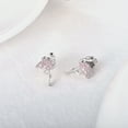 thumbnail image 3 of TANGPOET Flamingo Stud Earrings Female Sterling Silver Hypoallergenic Earrings Silver Pink Zircon, 3 of 7