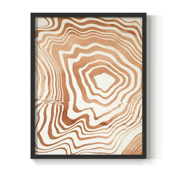 Wood Grain Suminagashi I Framed Print - Solid Wood in Single Picture Frame Solid Wood 2 Framed Print