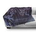 thumbnail image 3 of Nature Soft Flannel Fleece Throw Blanket, Vibrant Full Moon by the Lake Night Dramatic Hazy Spooky Background Mystic Scene, Cozy Plush for Indoor and Outdoor Use, 60" x 80", Purple, by Ambesonne, 3 of 6
