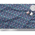 thumbnail image 3 of Soimoi Blue Poly Georgette Fabric Diamond & Triangle Geometric Decor Fabric Printed Yard 52 Inch Wide, 3 of 3